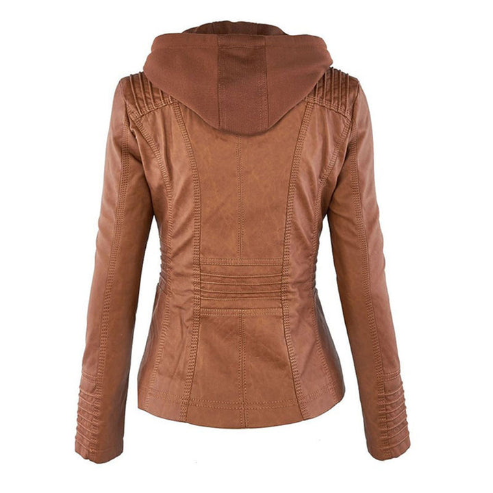 Valentina | Modern Leather Jacket with Hood