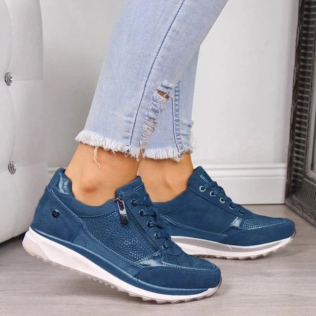 Pipyr - Scarpe da ginnastica ortopediche con zip donna