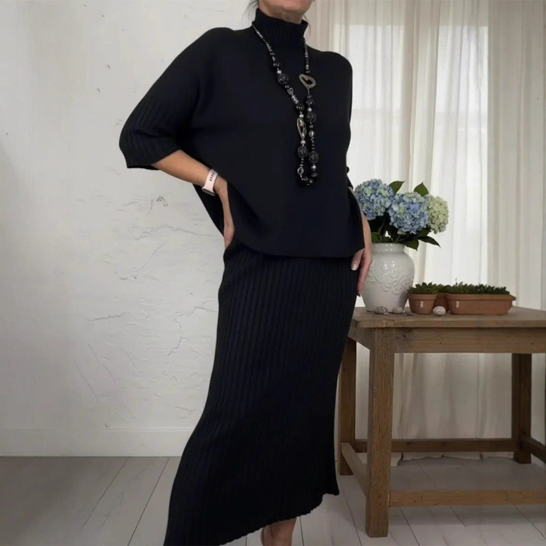 Lidia | Completo Maglia e Gonna a Costine