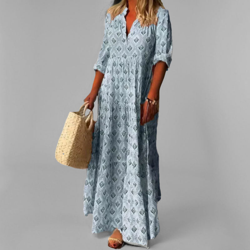 Kaelen - Lightweight V-Neck Cotton Shirt