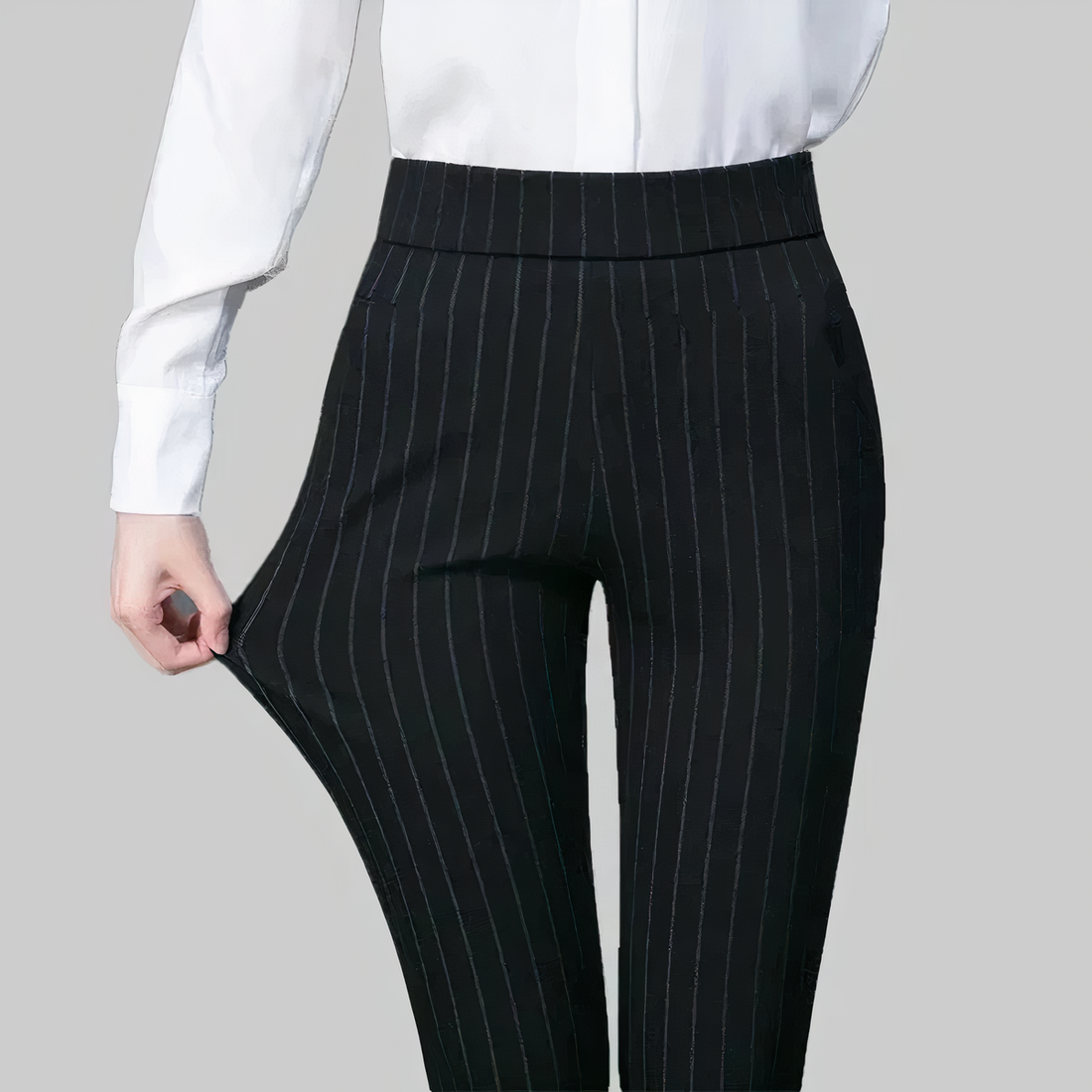 Wenda - Pantaloni a vita alta con elastico per donne