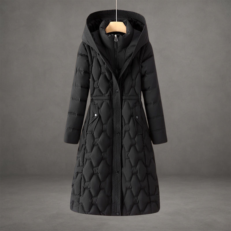 Anna | Cappotto Lungo Imbottito con Cappuccio