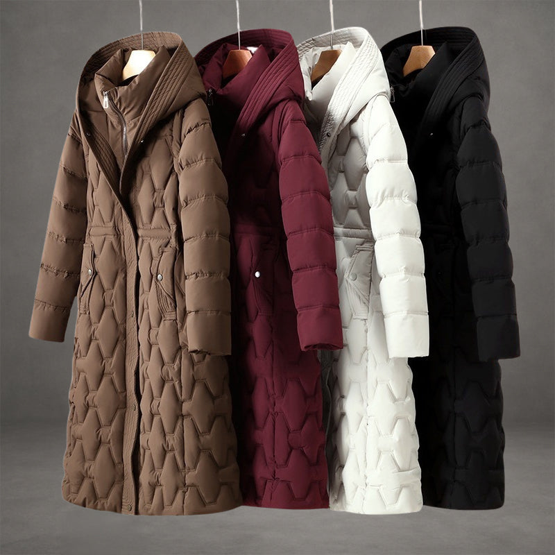 Anna | Cappotto Lungo Imbottito con Cappuccio