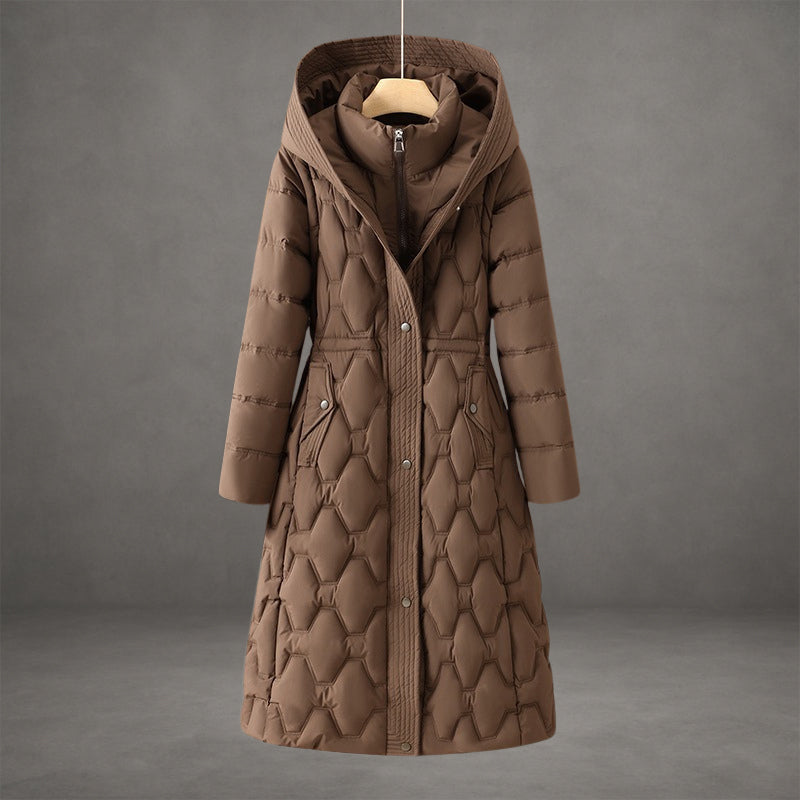 Anna | Cappotto Lungo Imbottito con Cappuccio