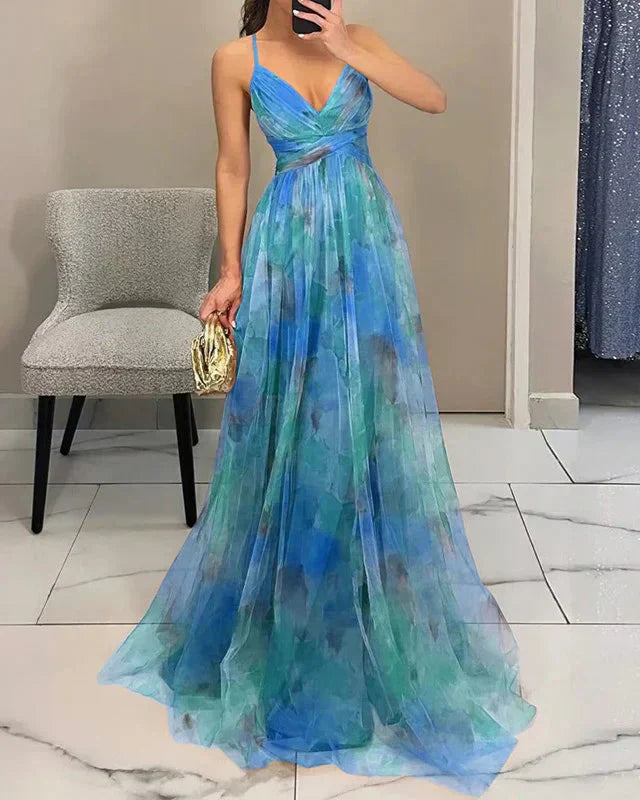 Gwendolyn - Elegant Women's Long Dress with Floral Print