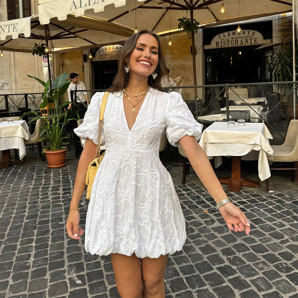 Gytha - Elegant white dress for women