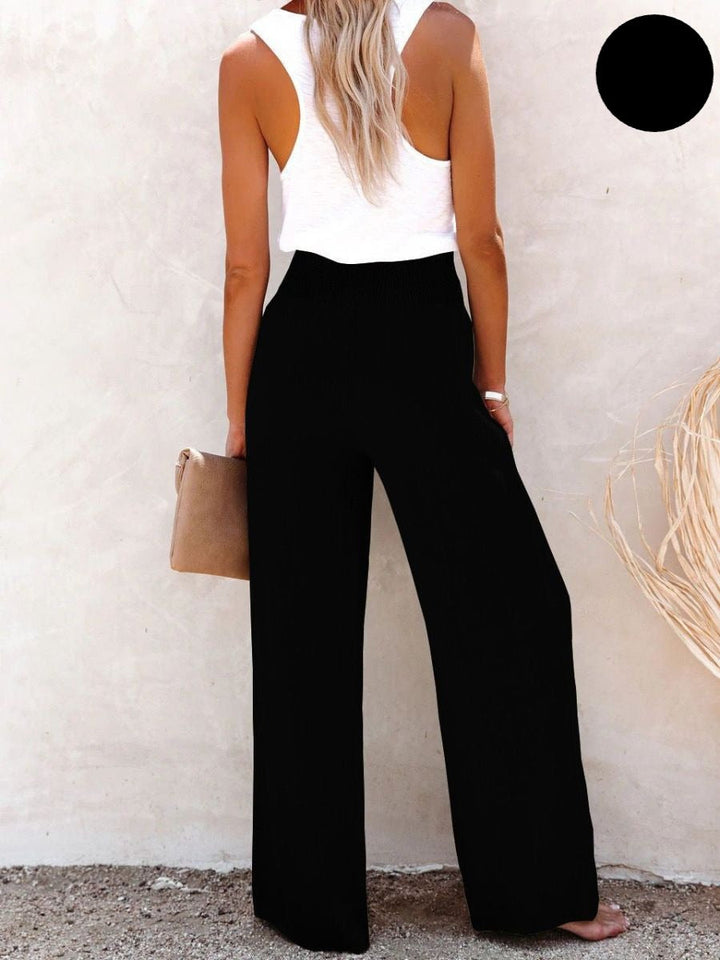 Sophia – High-waisted Cotton & Linen Trousers