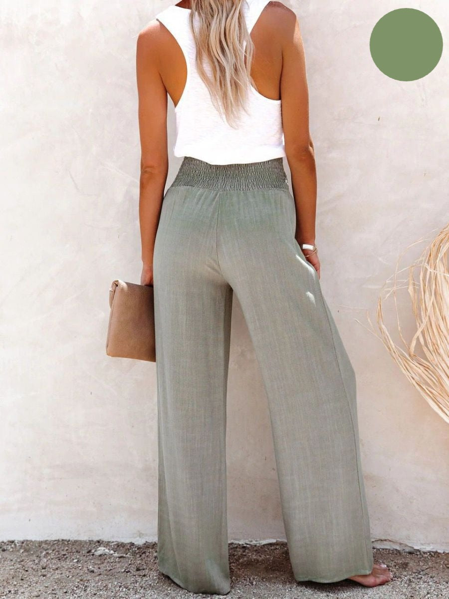 Sophia – High-waisted Cotton & Linen Trousers