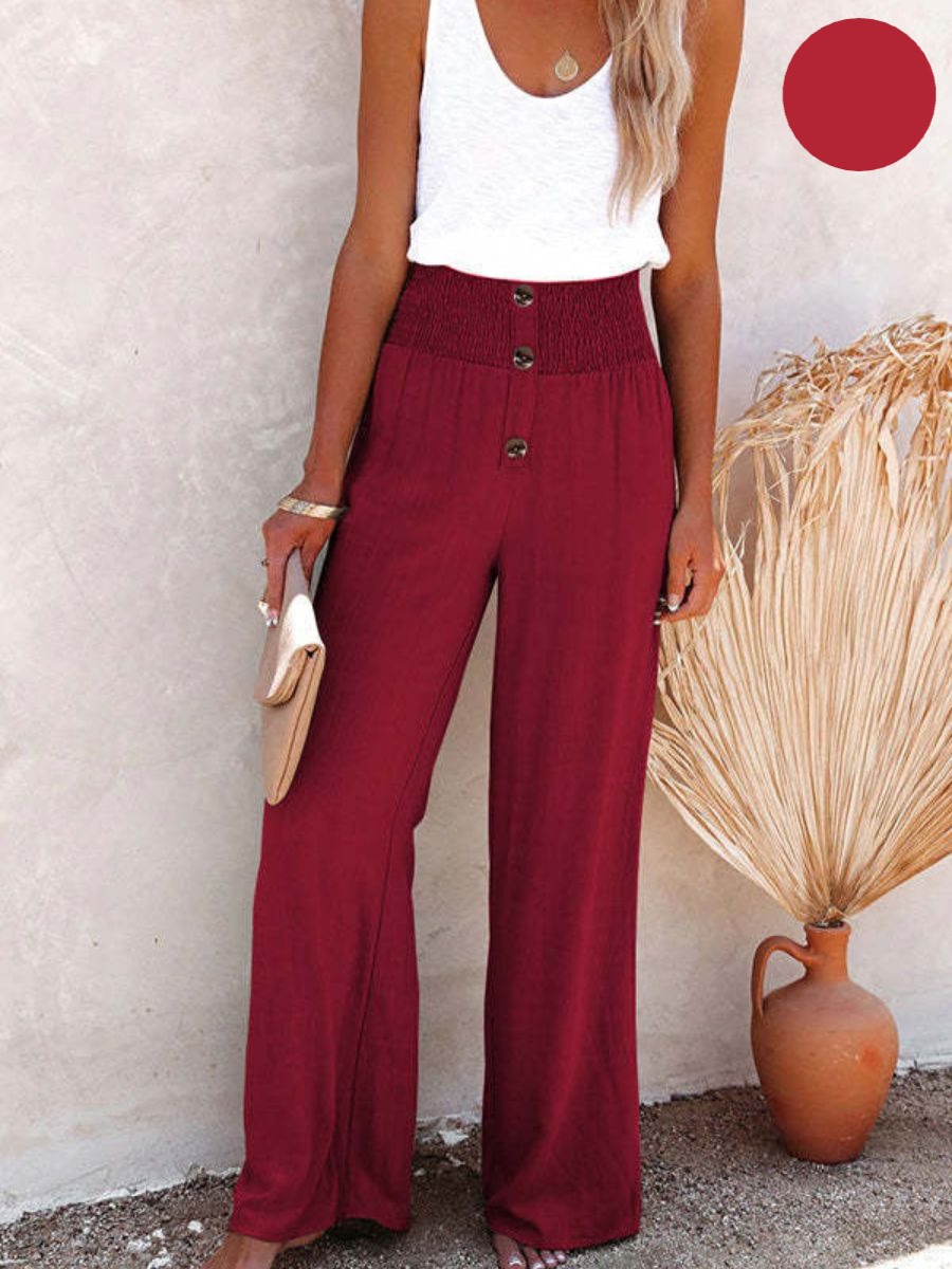 Sophia – High-waisted Cotton & Linen Trousers