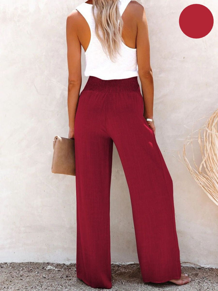 Sophia – High-waisted Cotton & Linen Trousers