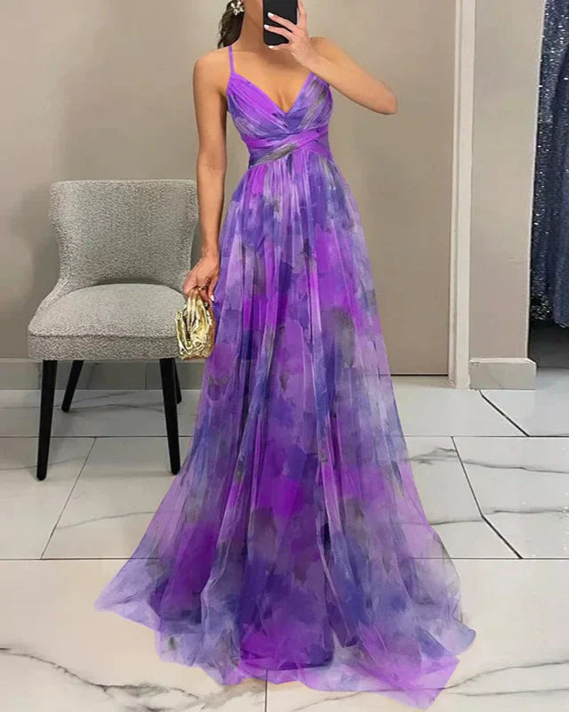 Gwendolyn - Elegant Women's Long Dress with Floral Print