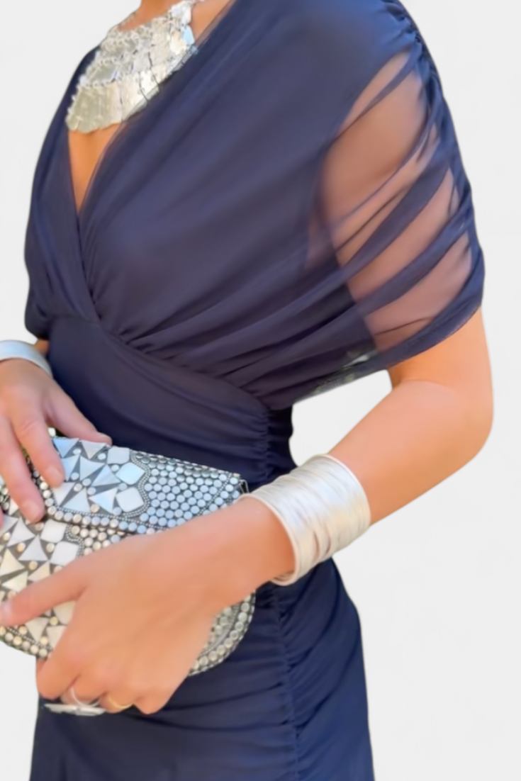 Amarra™ – Abito Lungo Elegante in Chiffon Drappeggiato