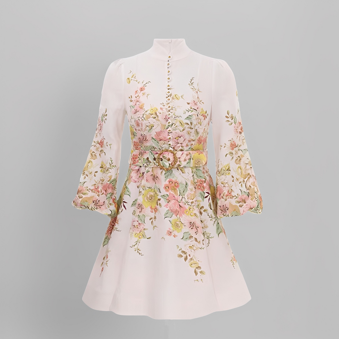 Debra - Elegant Button-Up Mini Dress for Women