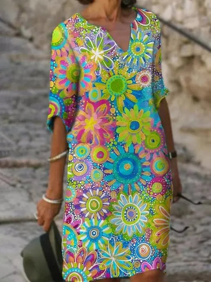 Hannah - V-neck dress with floral print