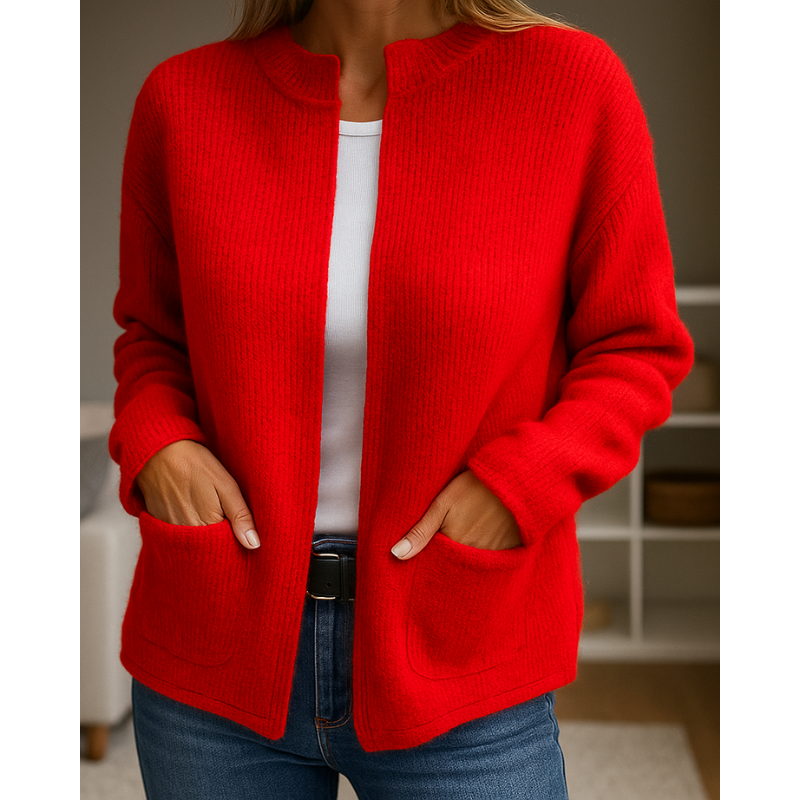 Almira | Cardigan Casual con Tasche Laterali