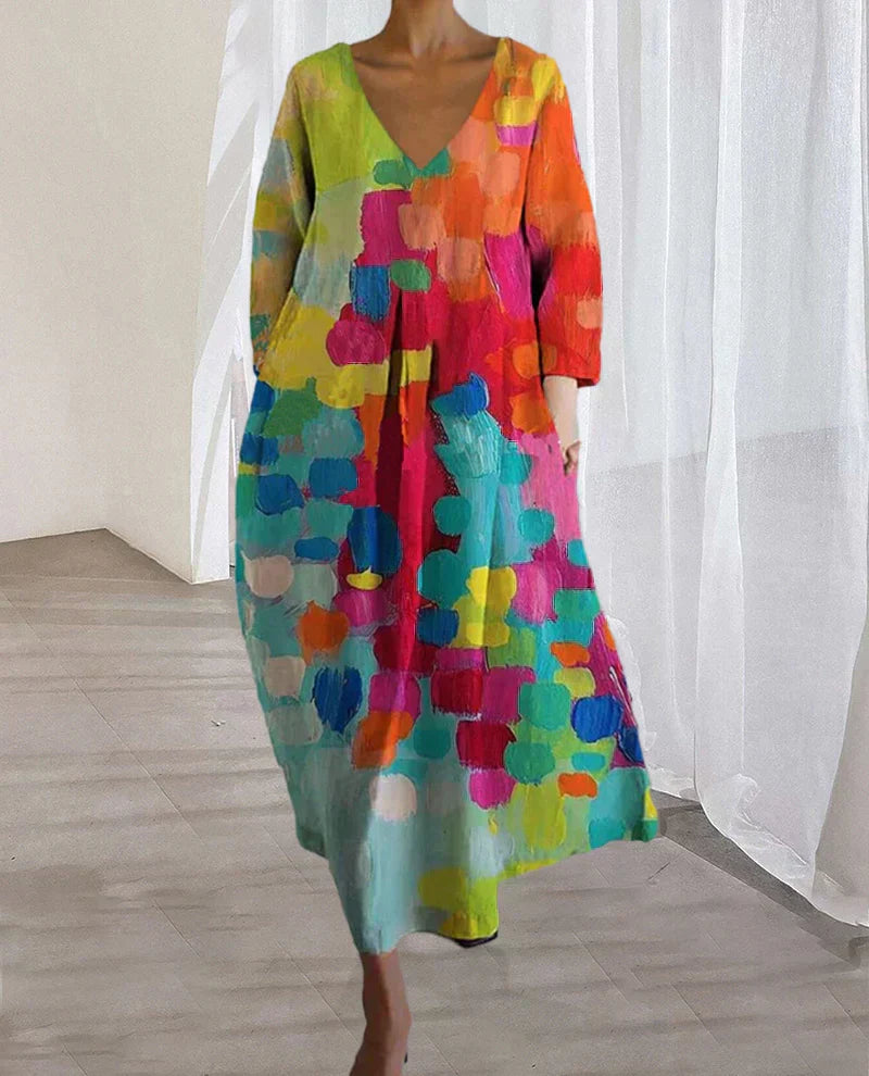 Noemi – Wide Dress with Artistic Print