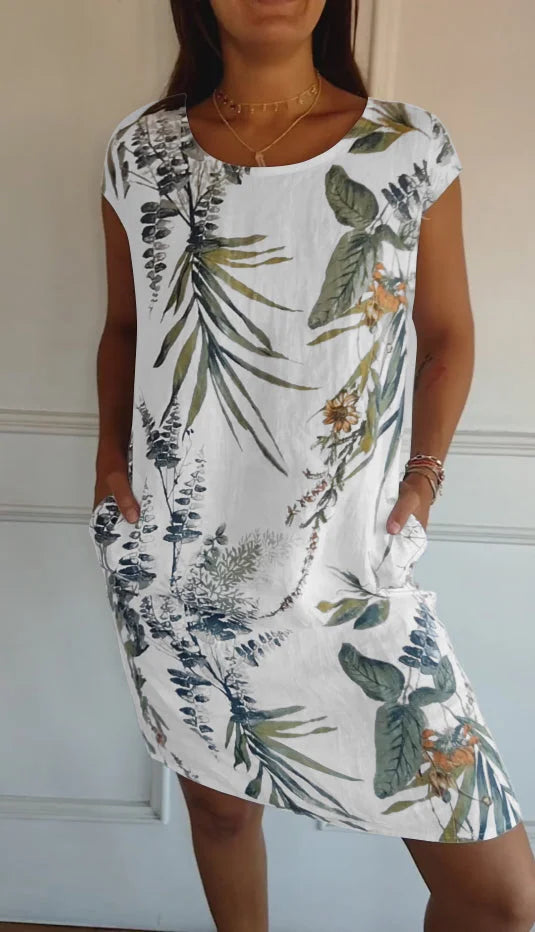 Britt – Printed dress with round neck