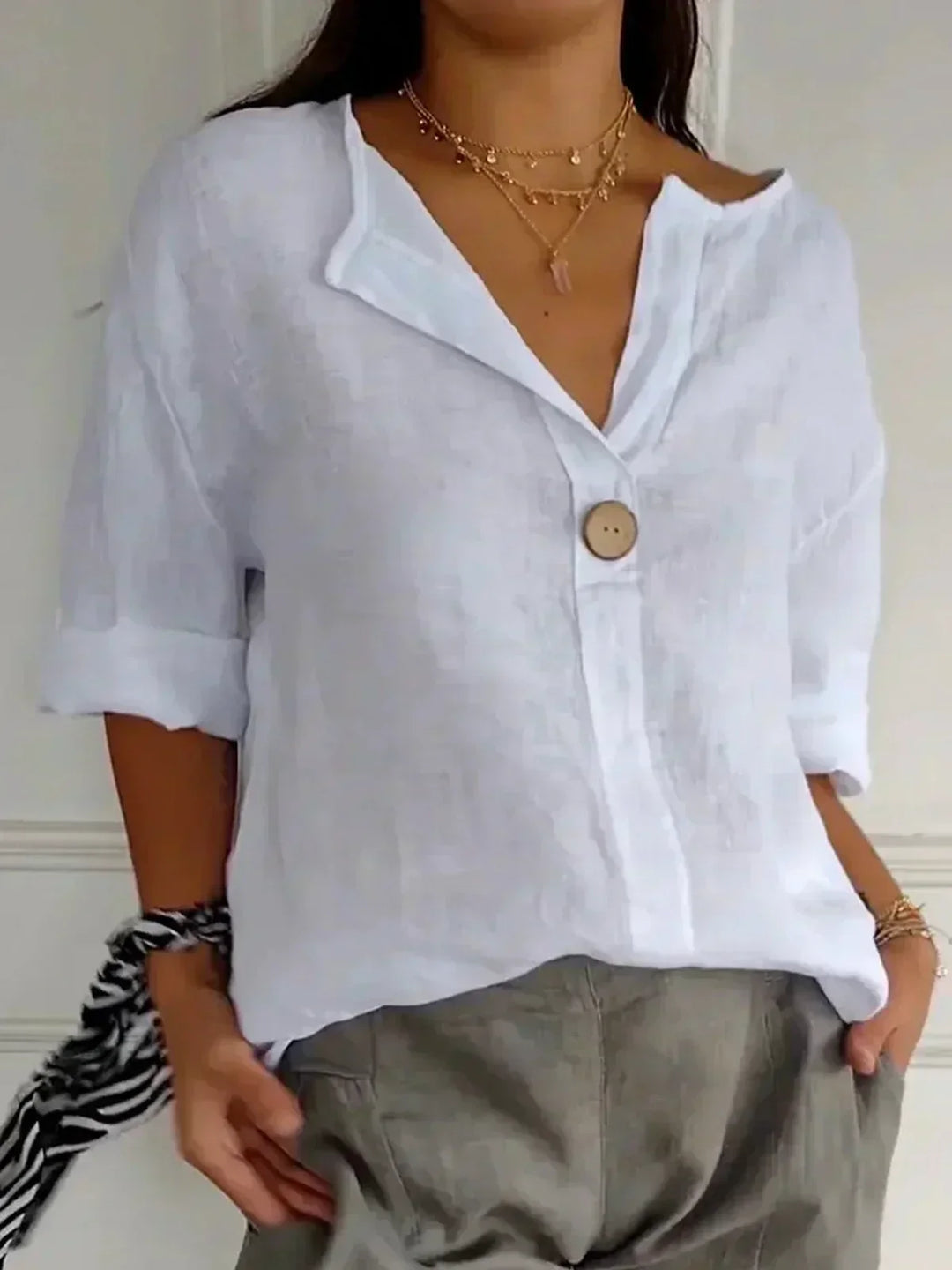 Siggy - Comoda Blusa con Scollo a V