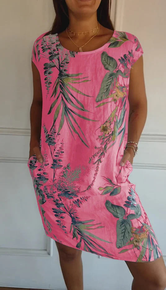 Britt – Printed dress with round neck