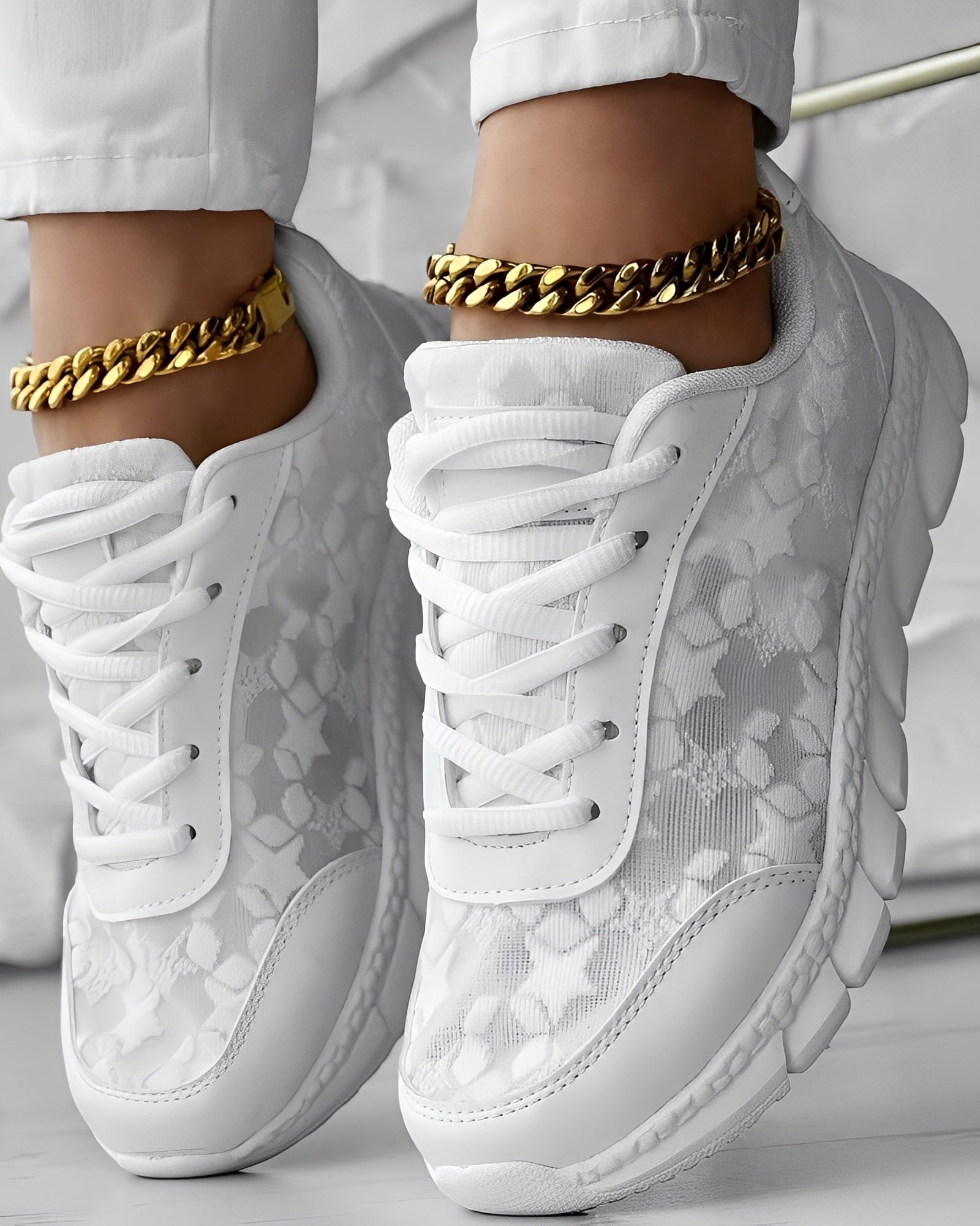 Elisabeth - Casual, traspiranti sneakers con motivo floreale per donne