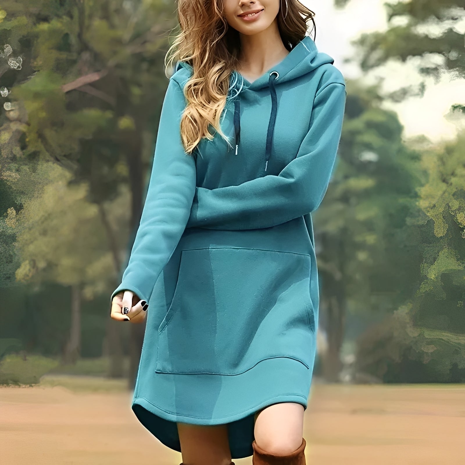 Lorraine - Women's Casual Long Hoodie Dress