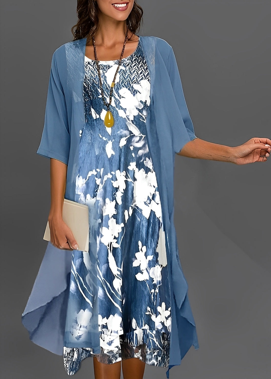 Victoria - Elegante abito estivo in chiffon per donne