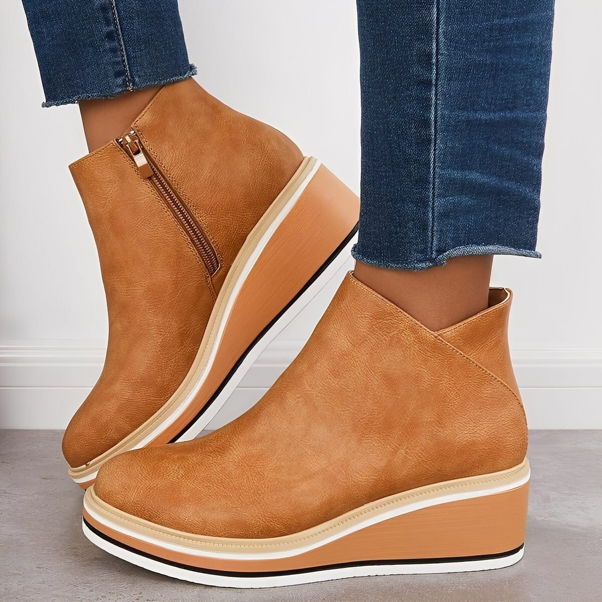 Sorrel - Stivali in pelle casual con zip per donne