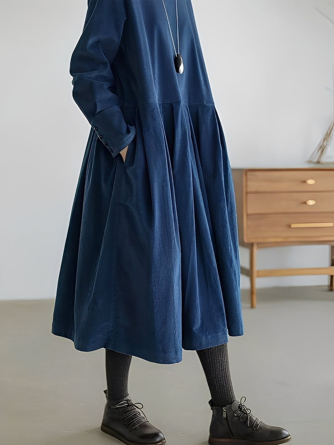 Shyanne - Casual and Comfy Corduroy Dress with Pockets for Women