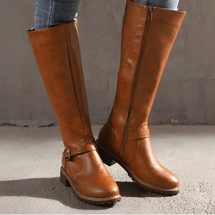 Shirlee - Elegant tall boots with buckle for women