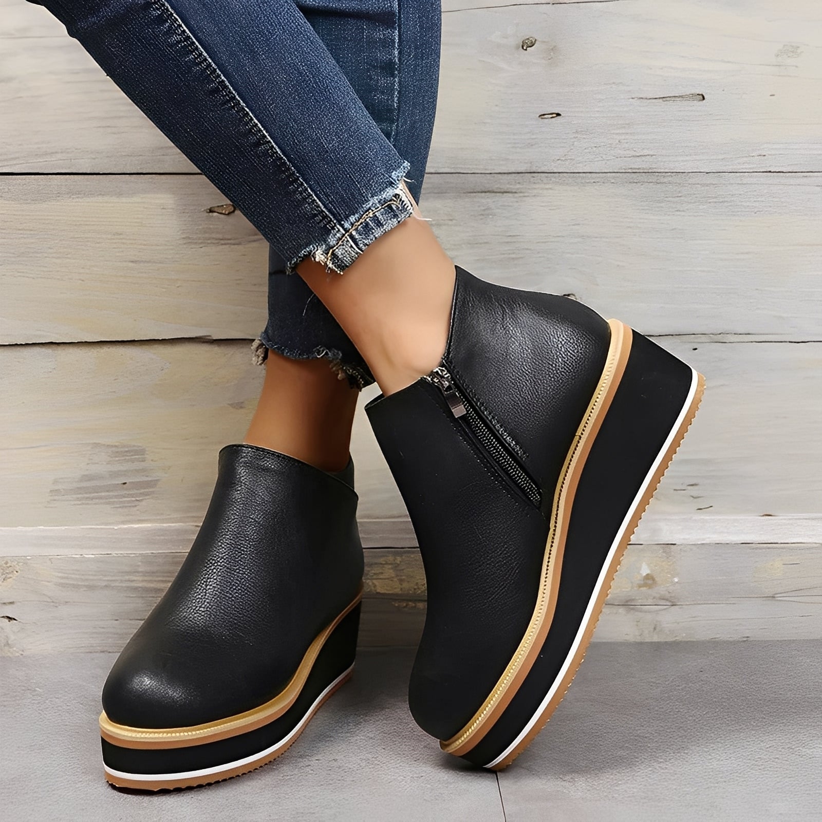 Sorrel - Stivali in pelle casual con zip per donne