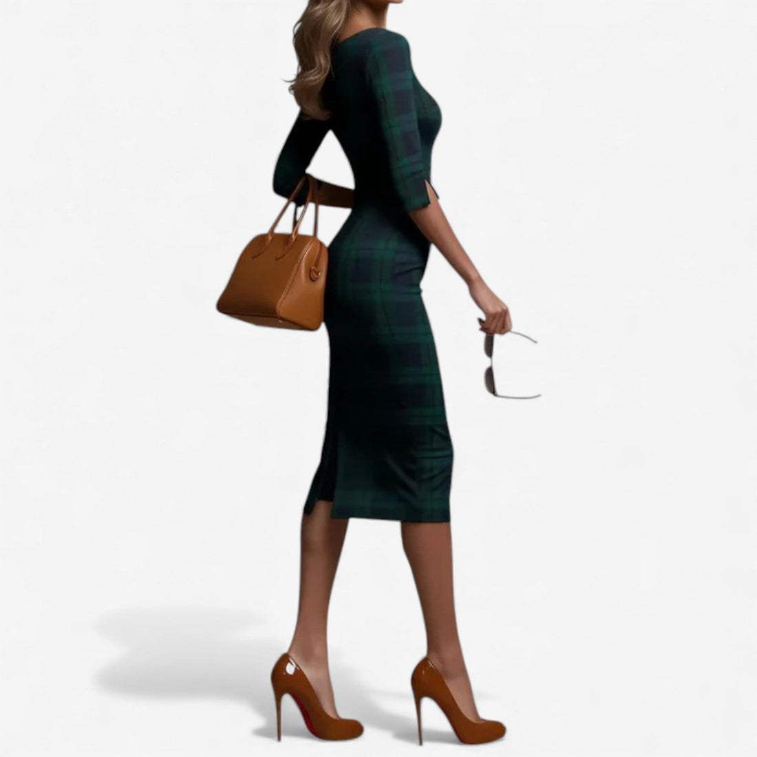 Madina™ – Abito Midi a Quadri Elegante da Donna