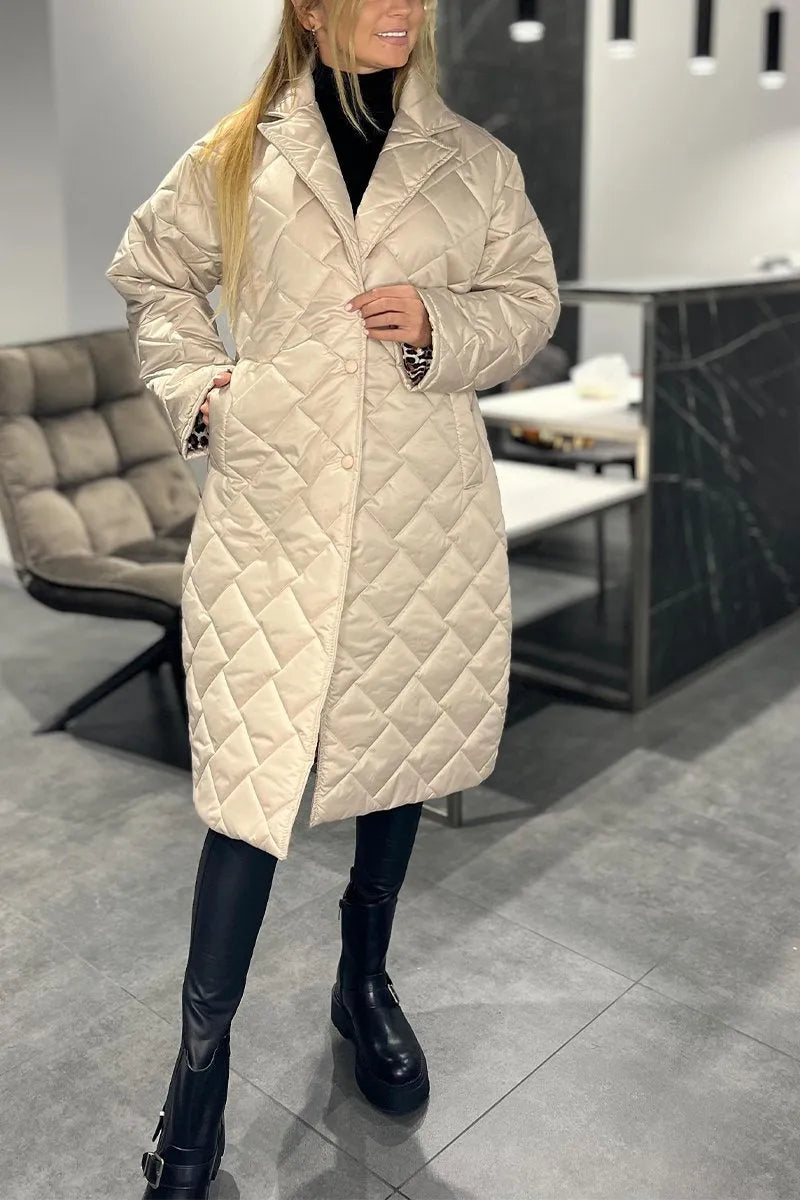 Anaïs | Cappotto Trapuntato con Fodera Leopardo