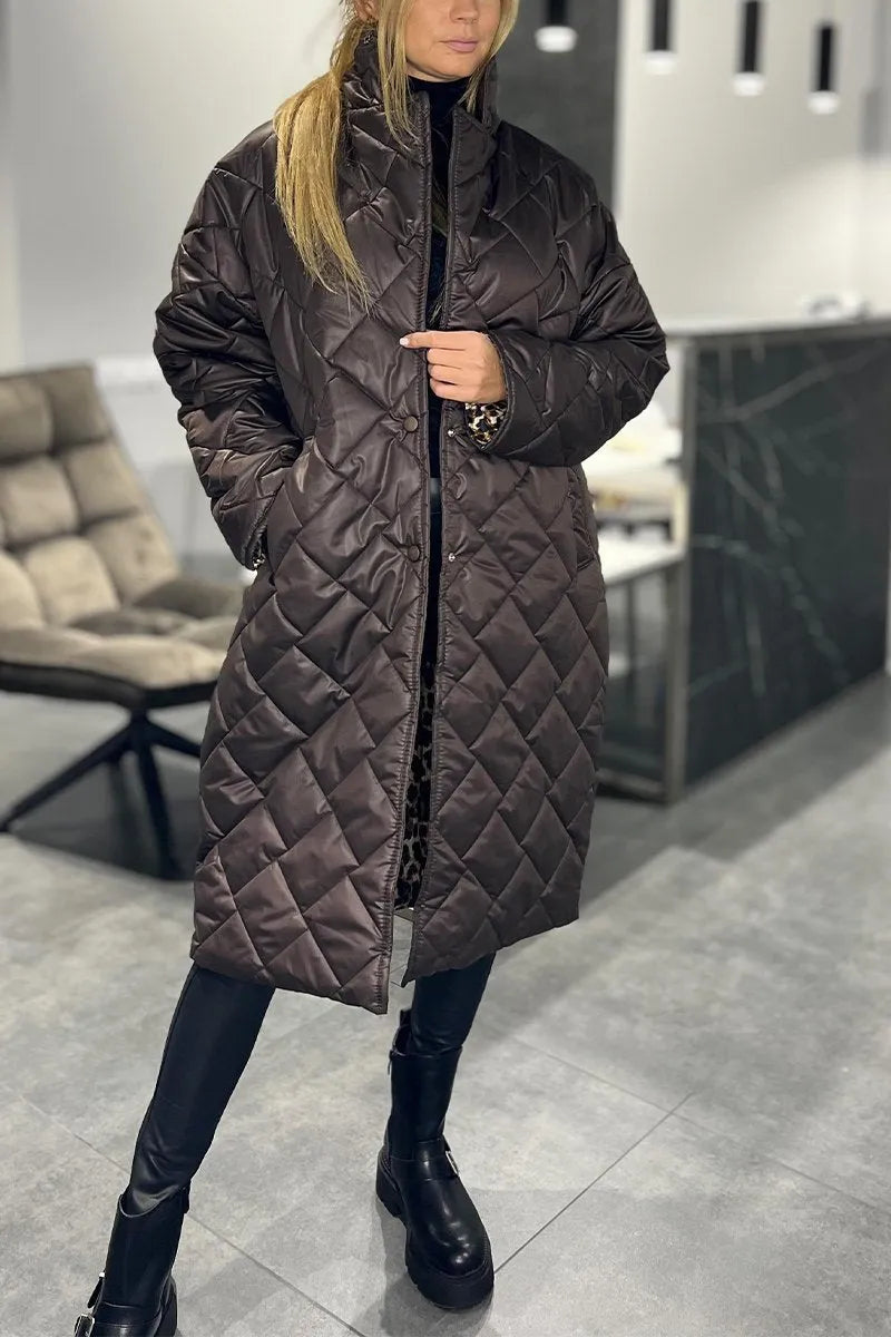 Anaïs | Cappotto Trapuntato con Fodera Leopardo