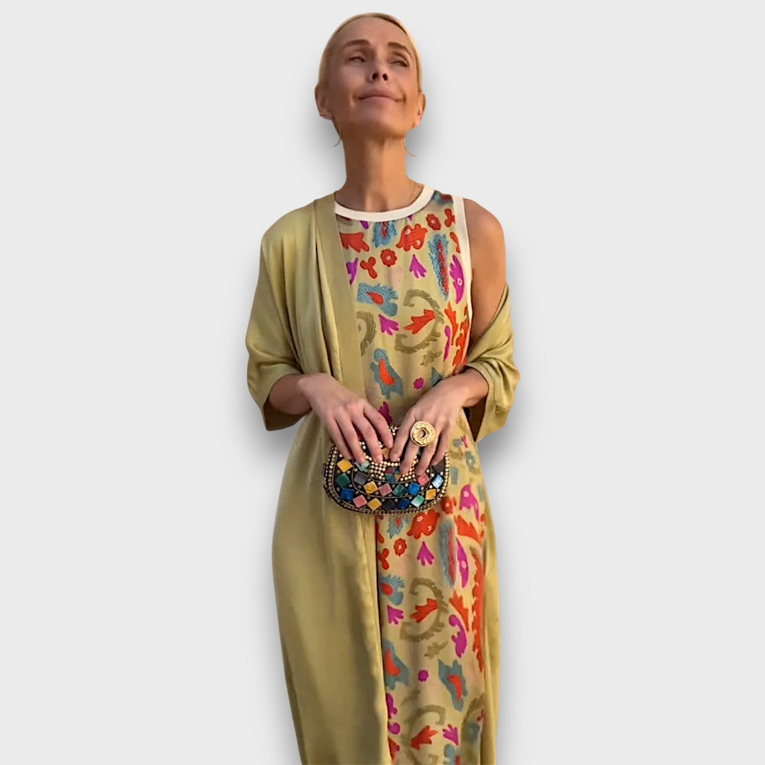 Elveria | Maxi dress with cardigan