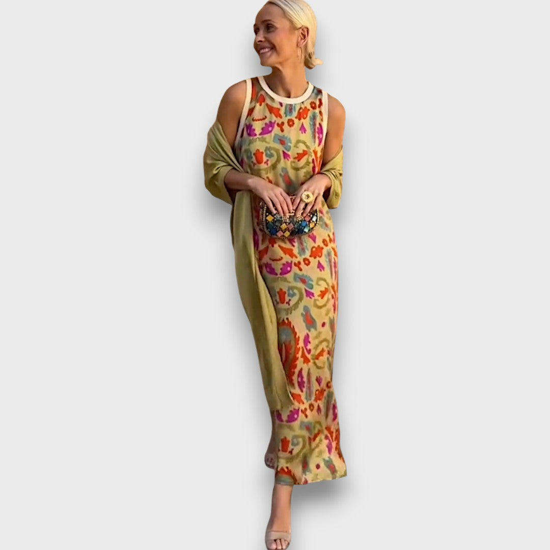 Elveria | Maxi dress with cardigan