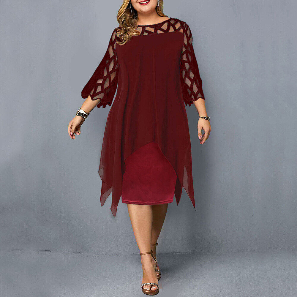 Elinor - Elegante Abito Midi Taglie Forti per Donne