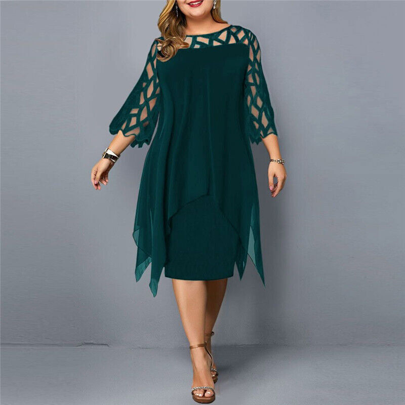 Elinor - Elegante Abito Midi Taglie Forti per Donne
