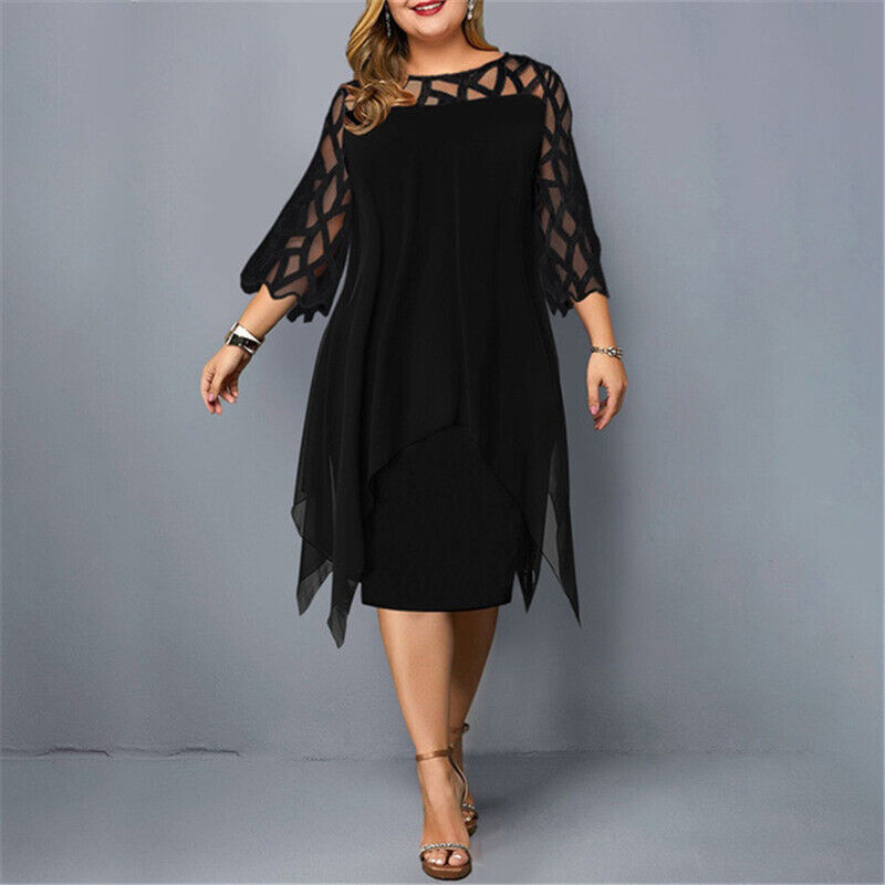 Elinor - Elegante Abito Midi Taglie Forti per Donne