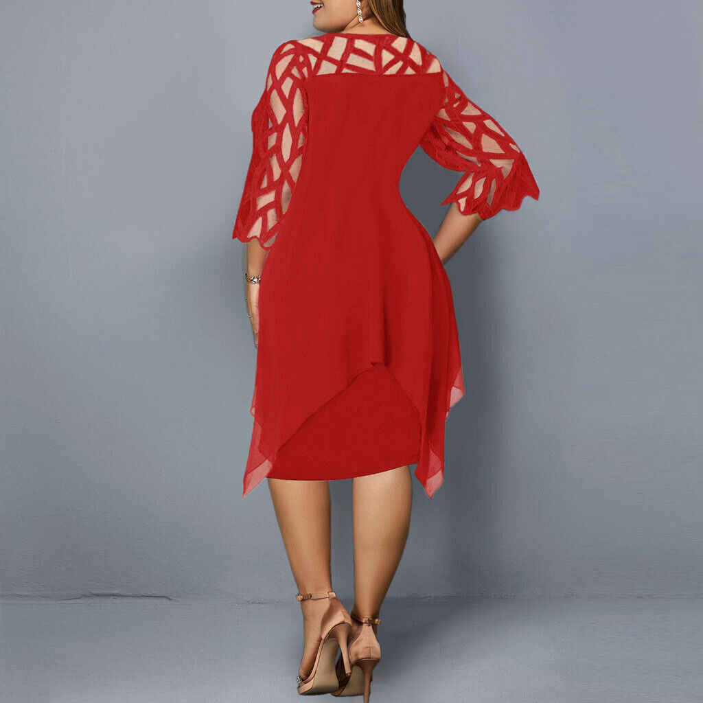 Elinor - Elegante Abito Midi Taglie Forti per Donne