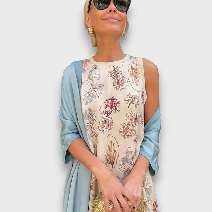 Elveria | Abito maxi con cardigan